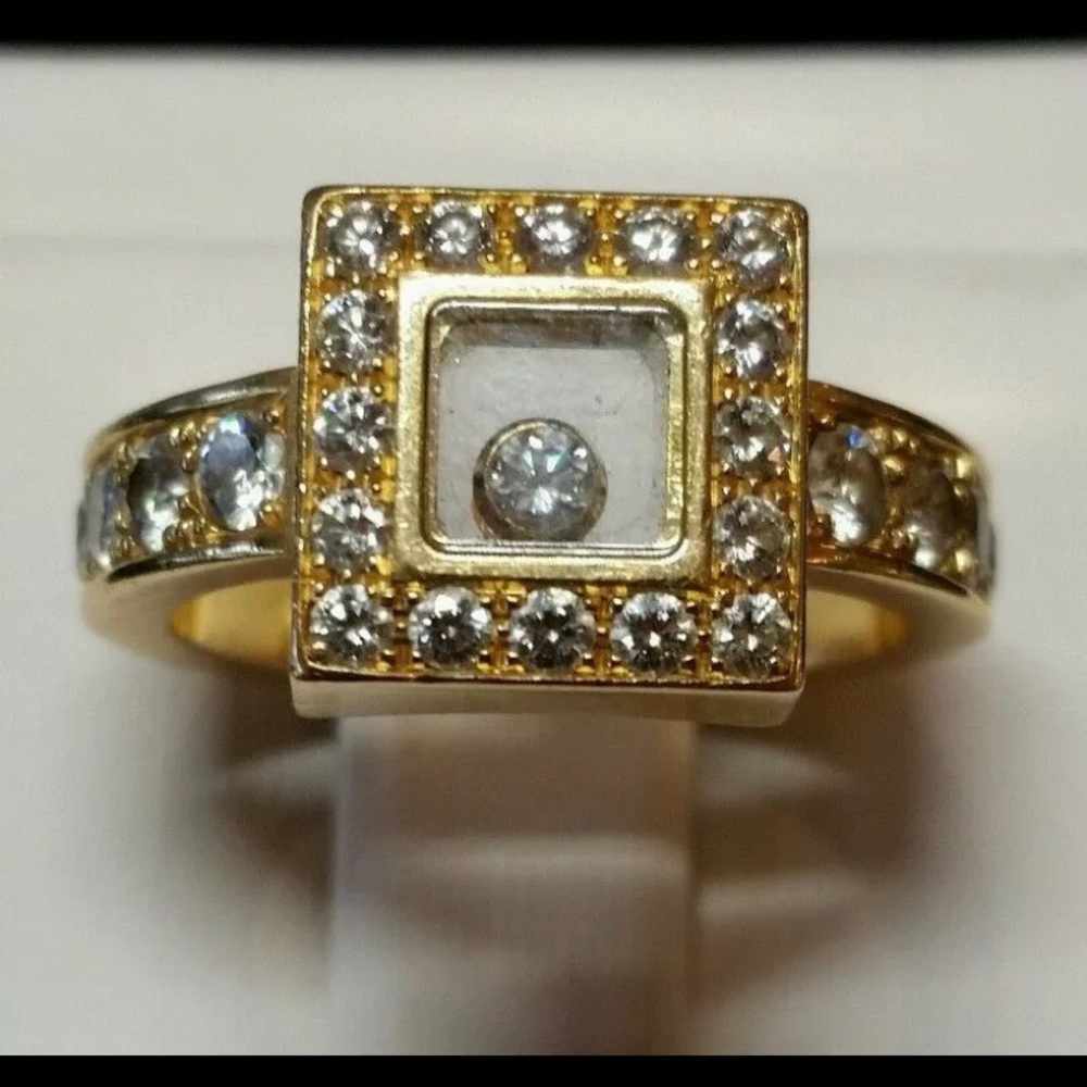 Chopard Happy Diamond Ring 18k Yellow Gold 0.86CT